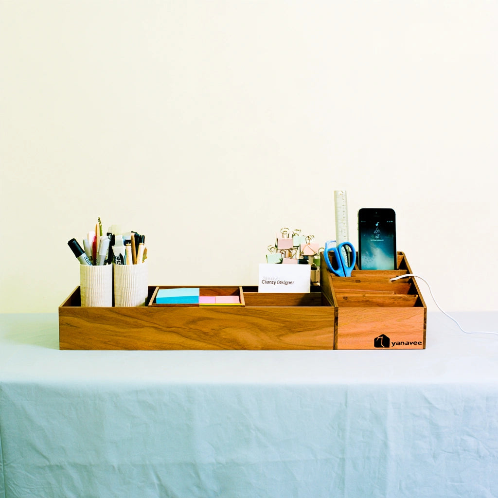 White modular bureau by Yaventoq, modern desk with clean lines and organized workspace for home or office use.