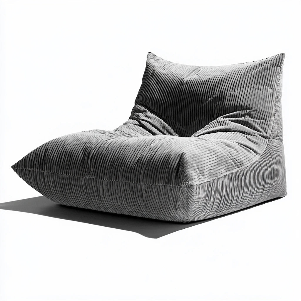 Yaventoq dark gray upholstered accent chair with ribbed fabric, perfect for living room or lounge decor.